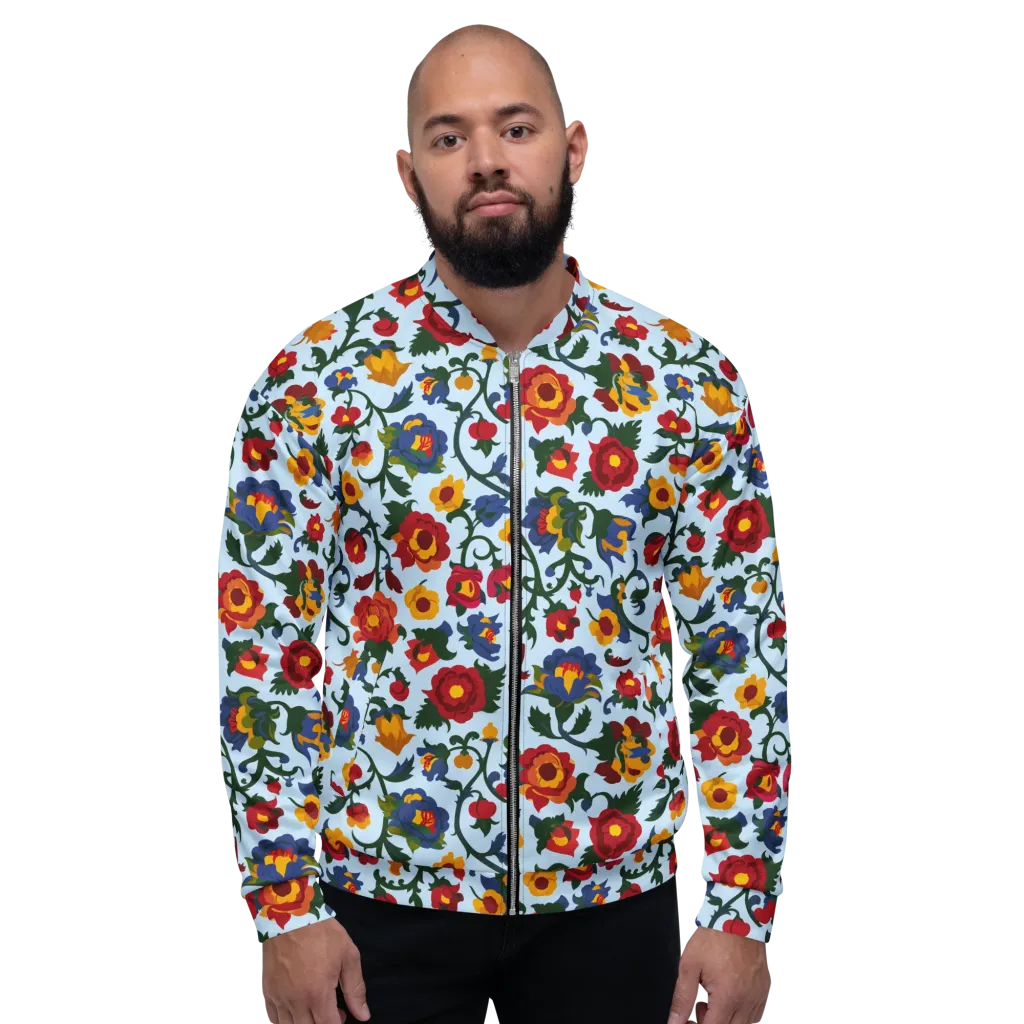 Brocade Bloom on Bomber Jacket — Front
