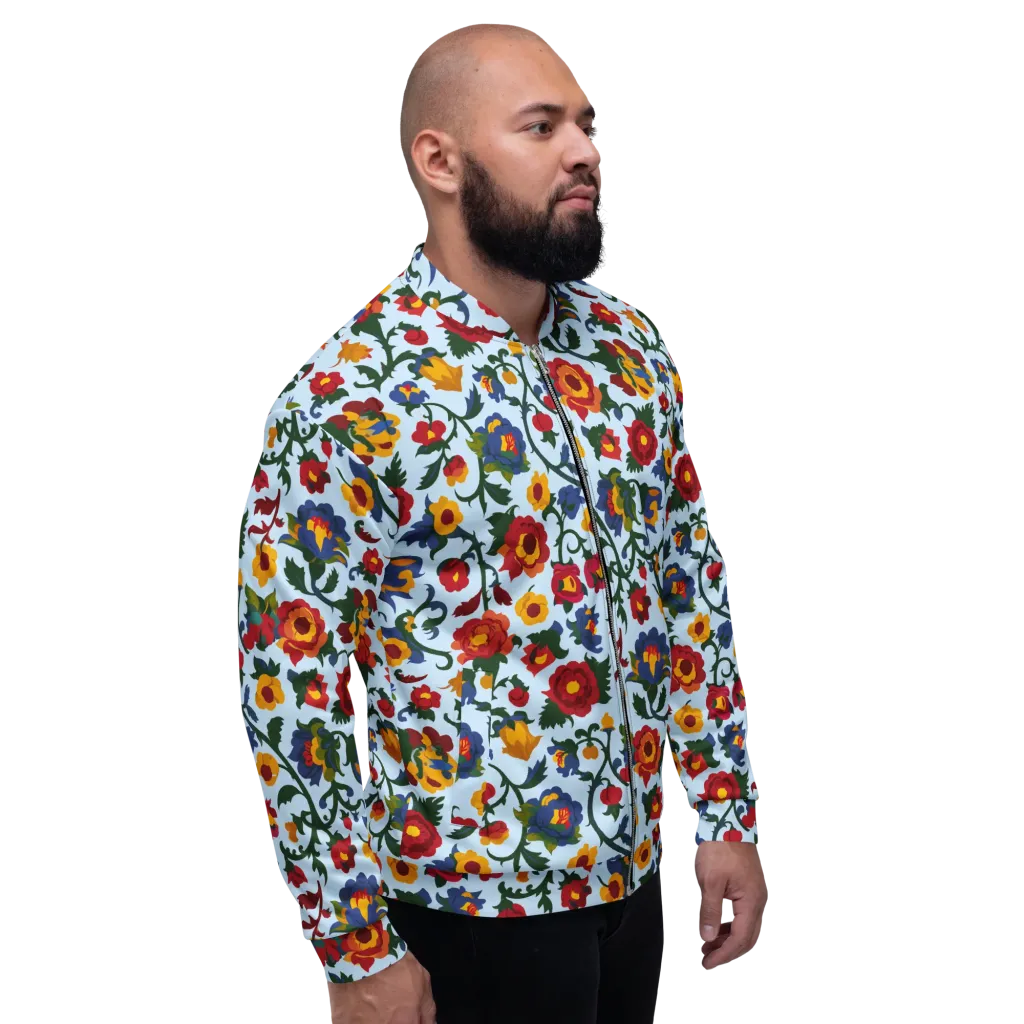 Brocade Bloom on Bomber Jacket — Right