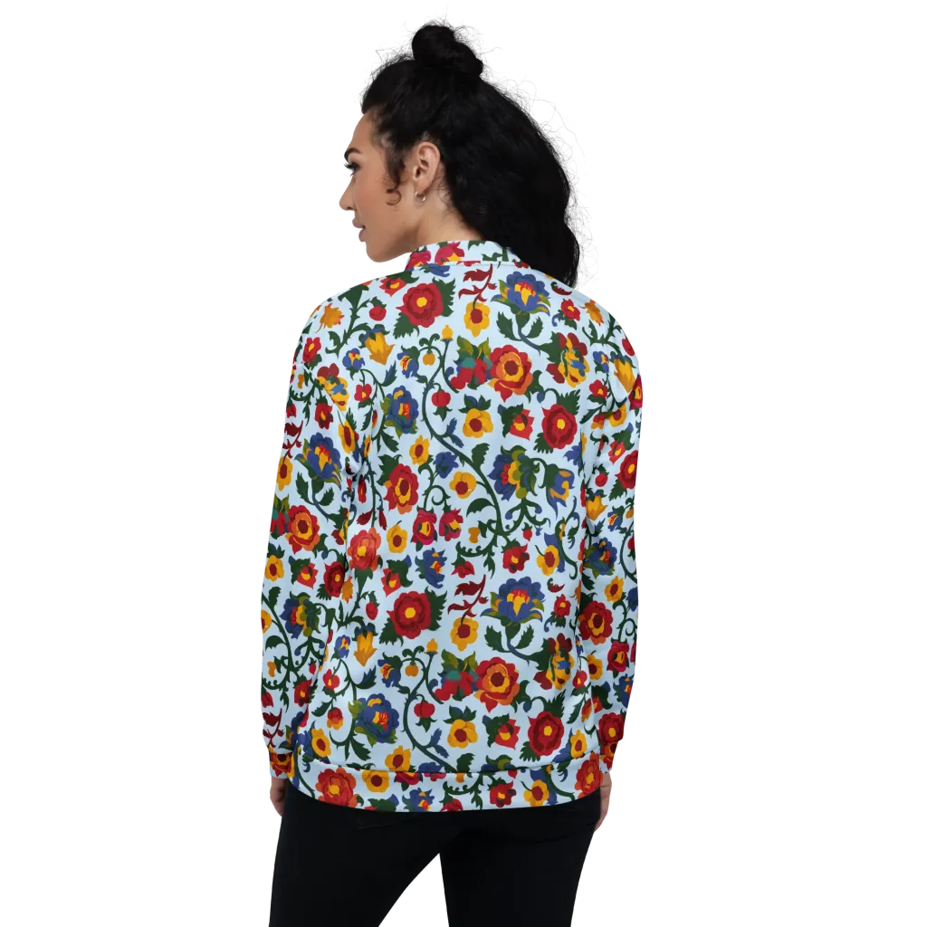 Brocade Bloom on Bomber Jacket — Back
