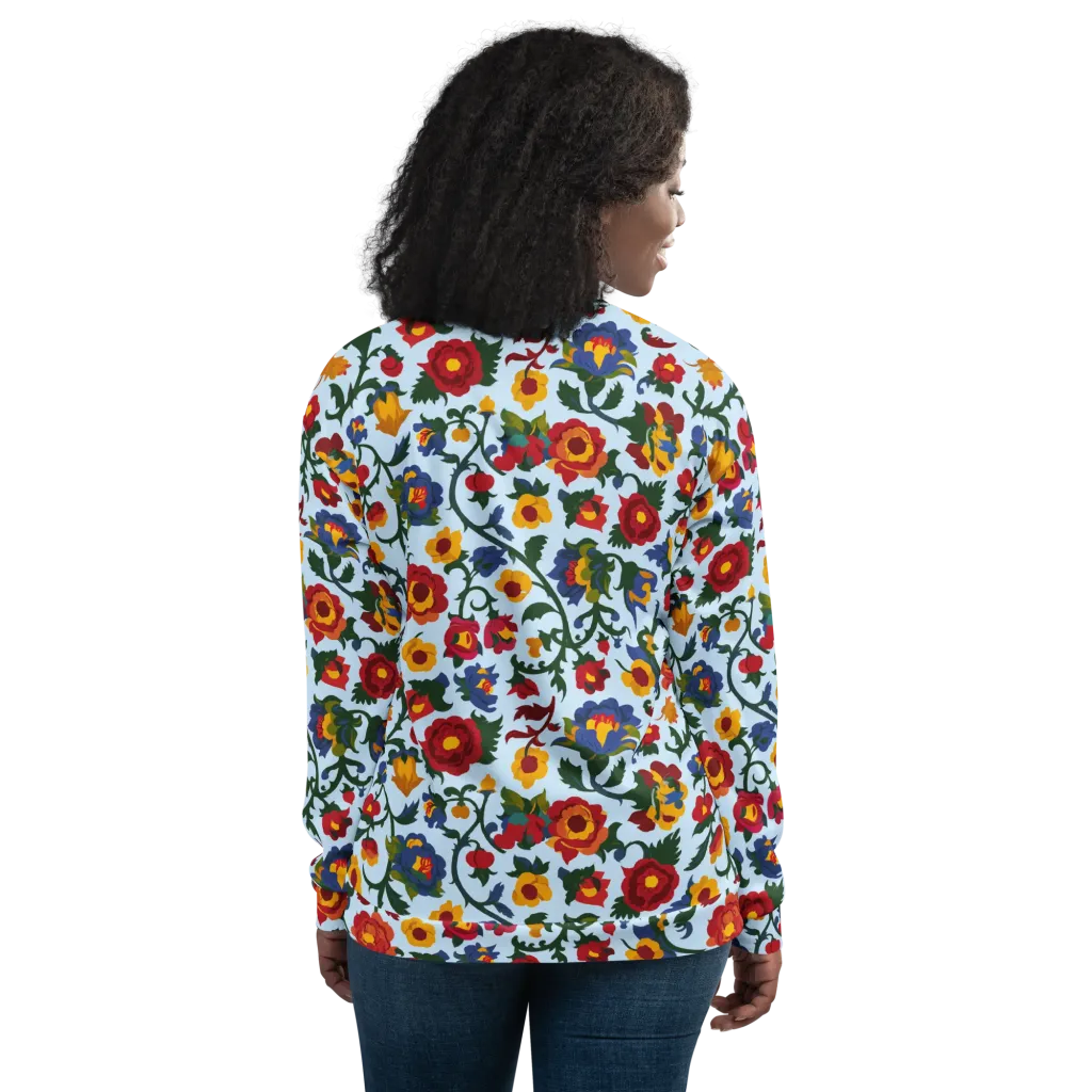 Brocade Bloom on Bomber Jacket — Back