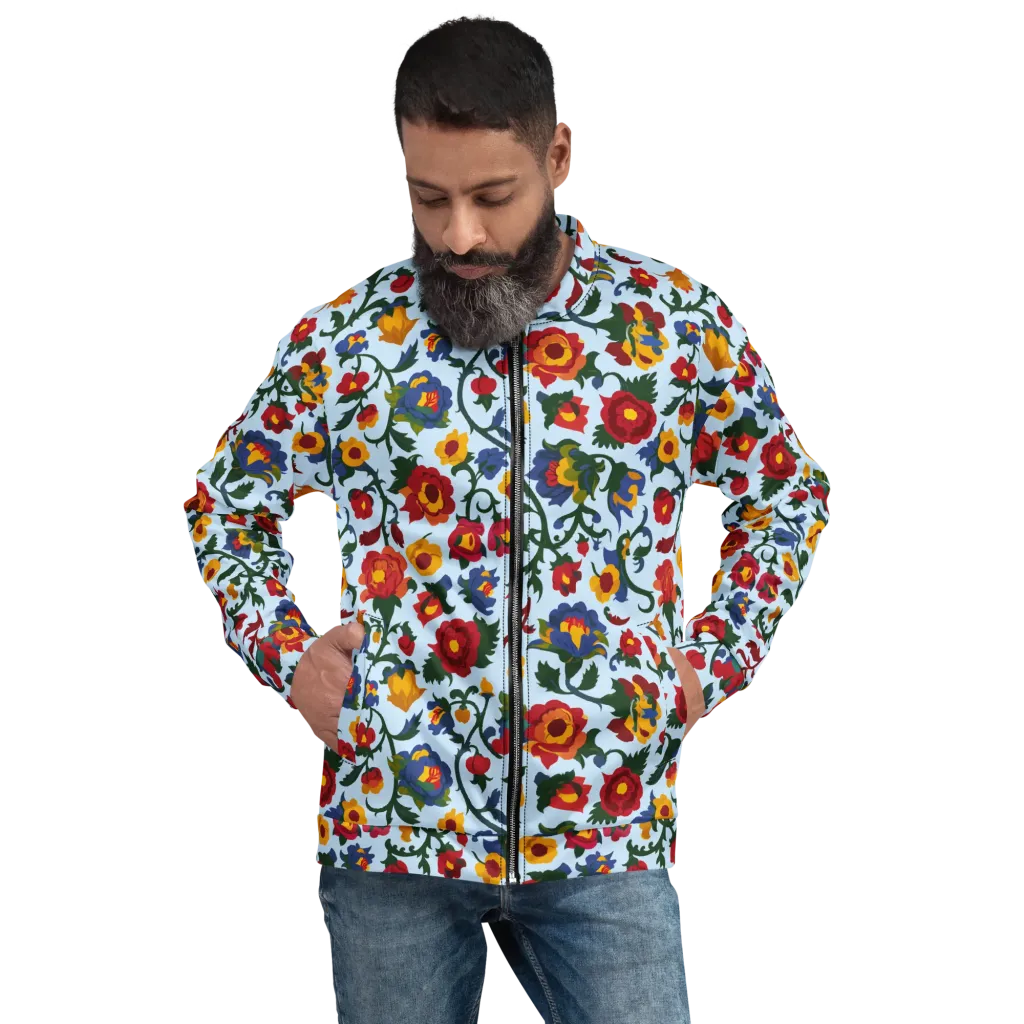 Brocade Bloom on Bomber Jacket — Front