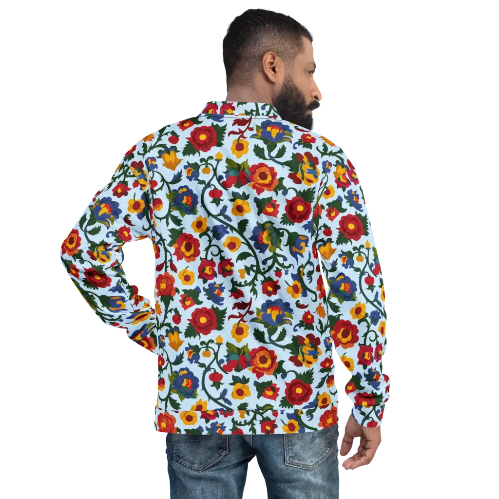Brocade Bloom on Bomber Jacket — Back