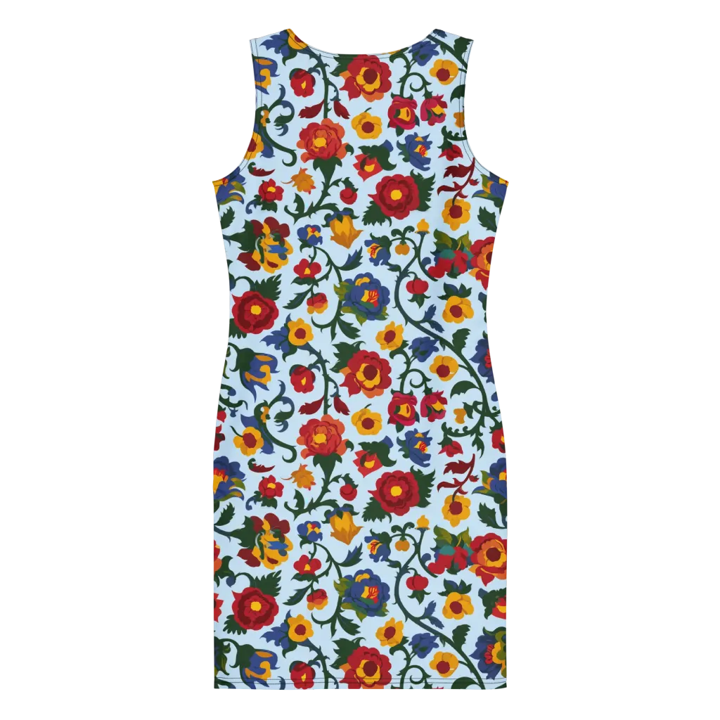 Brocade Bloom on Bodycon Dress — Back