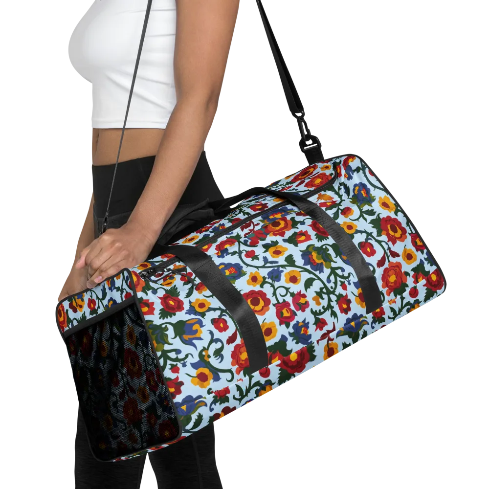 Brocade Bloom on Duffle Bag — Front