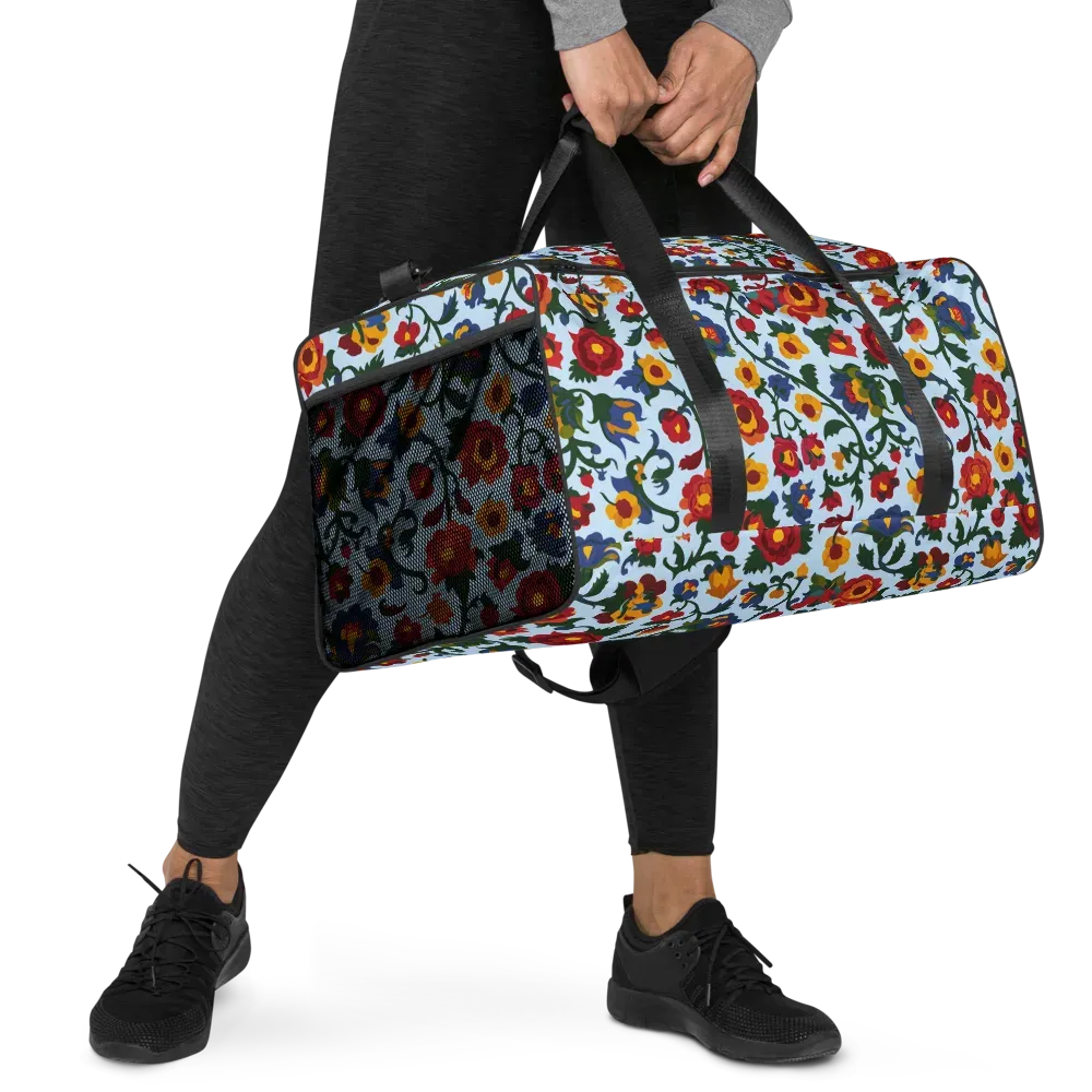 Brocade Bloom on Duffle Bag — Right Front