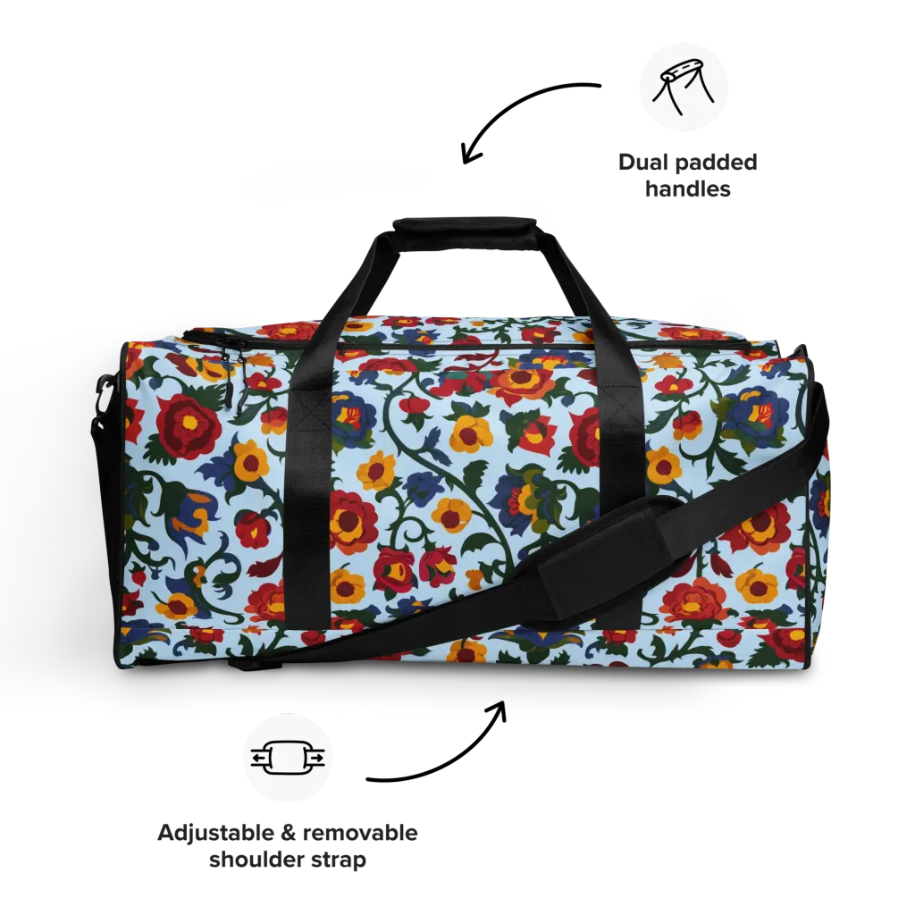 Brocade Bloom on Duffle Bag — Front