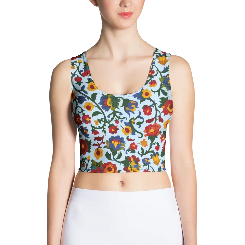 Brocade Bloom on Crop Top — Front
