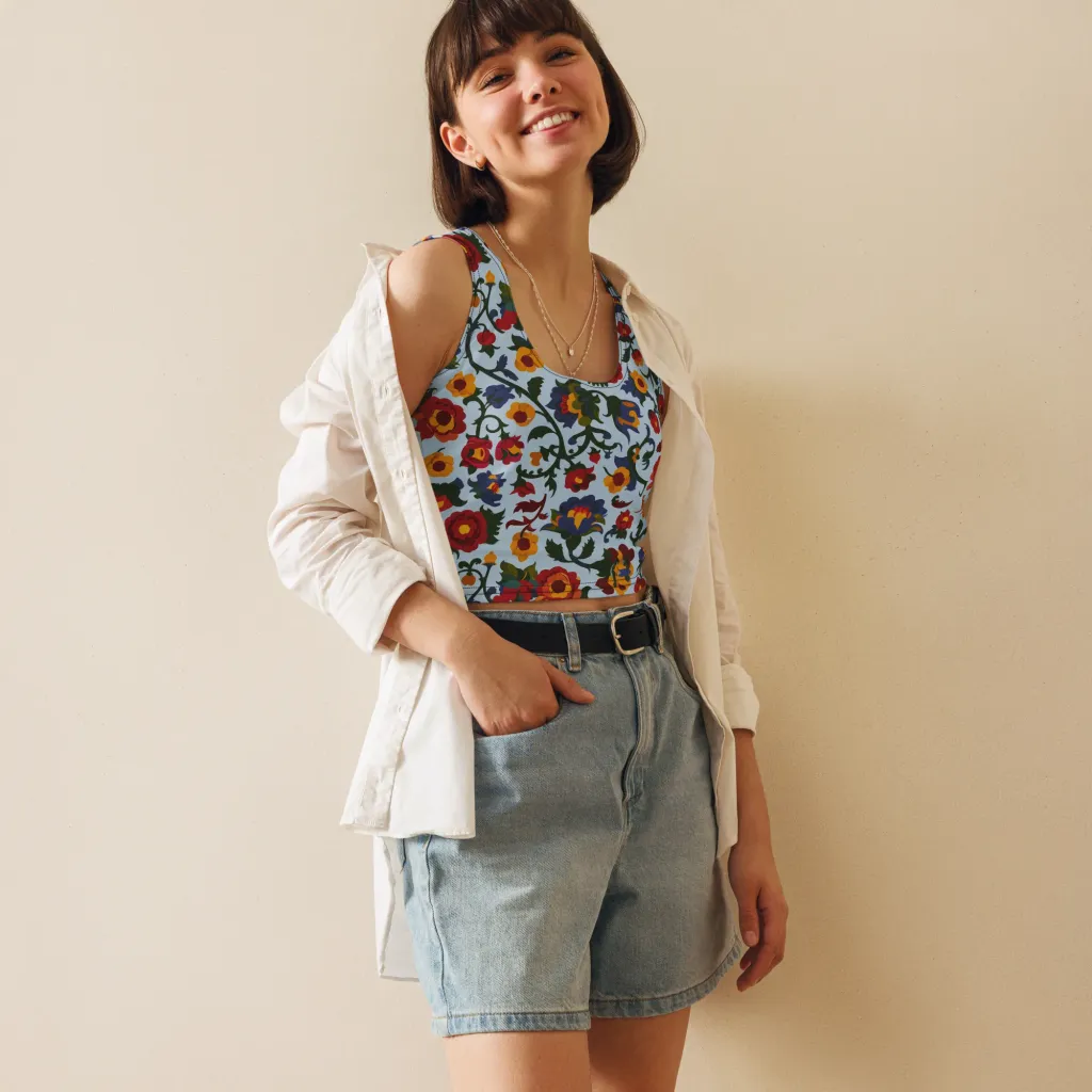 Brocade Bloom on Crop Top — Front