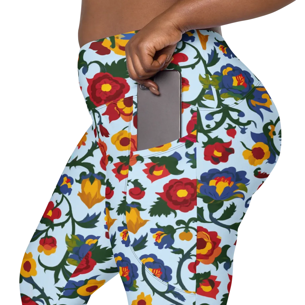 Brocade Bloom on Leggings with Pockets — Product details 2