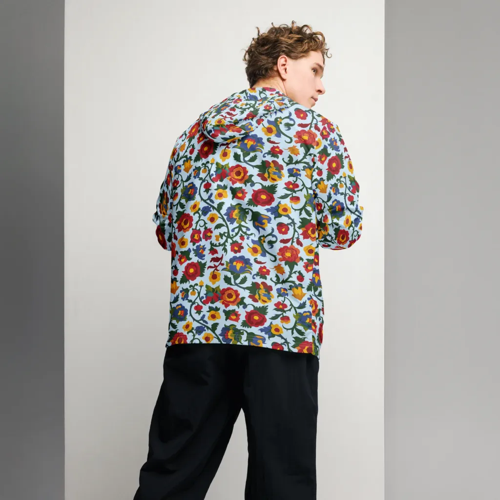 Brocade Bloom on Men's Windbreaker — Back