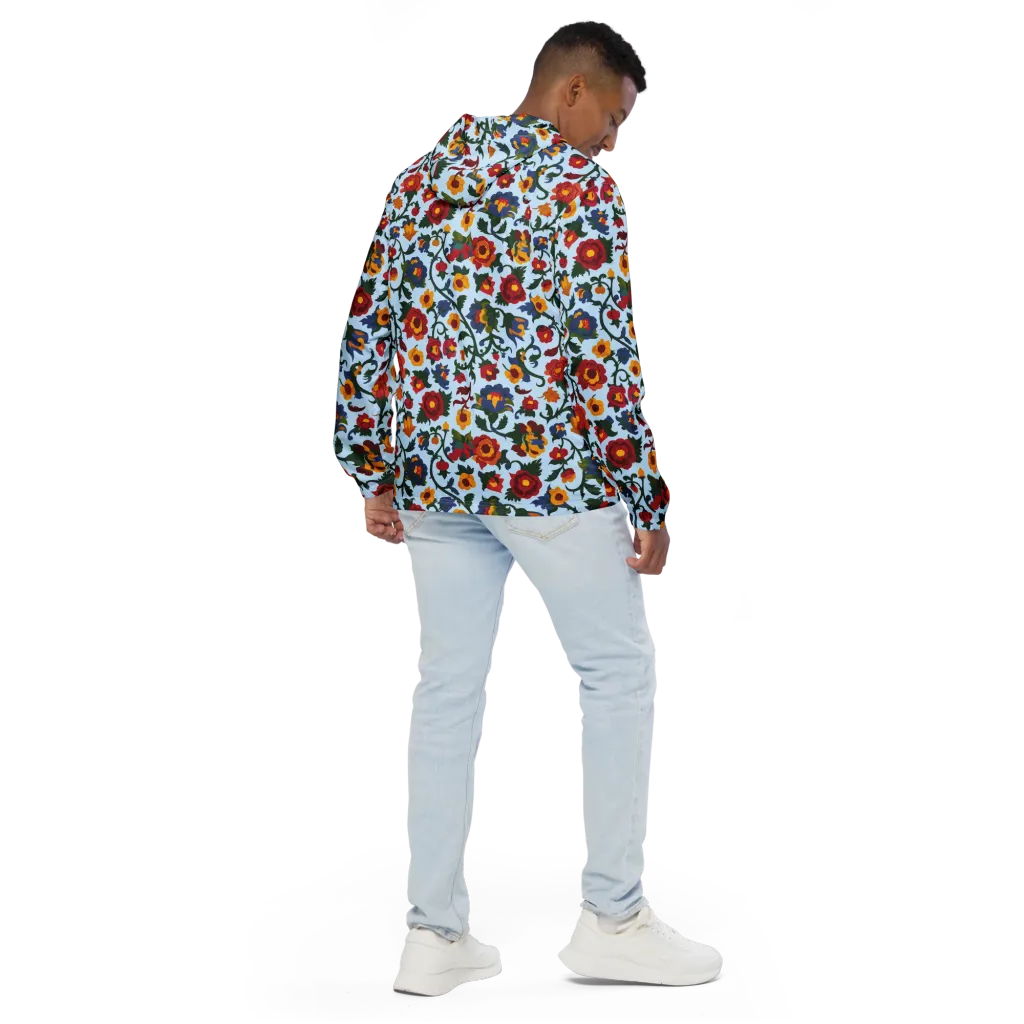 Brocade Bloom on Men's Windbreaker — Back