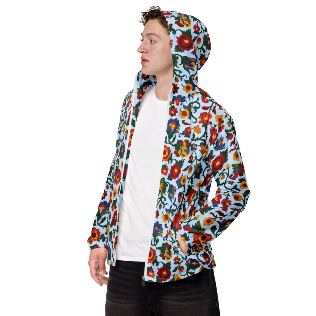 Brocade Bloom on Men's Windbreaker — Left Front