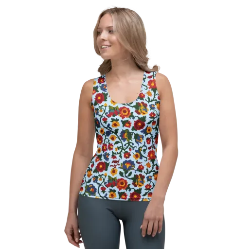 Brocade Bloom on a Women's Tank Top