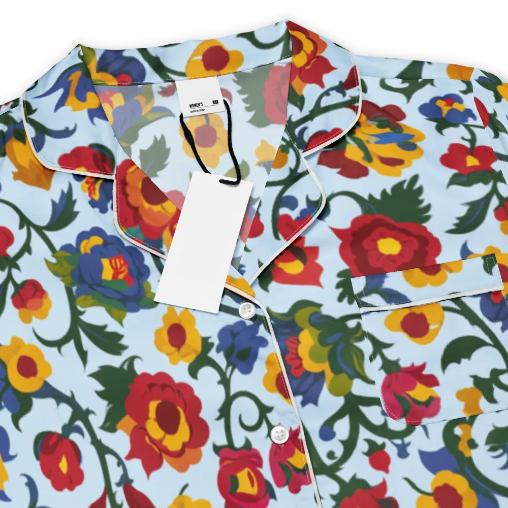 Brocade Bloom on Women's Short Sleeve Pajama Top — Product details