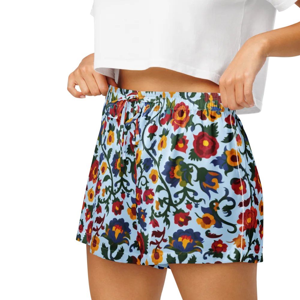 Brocade Bloom on Women's Pajama Shorts — Left