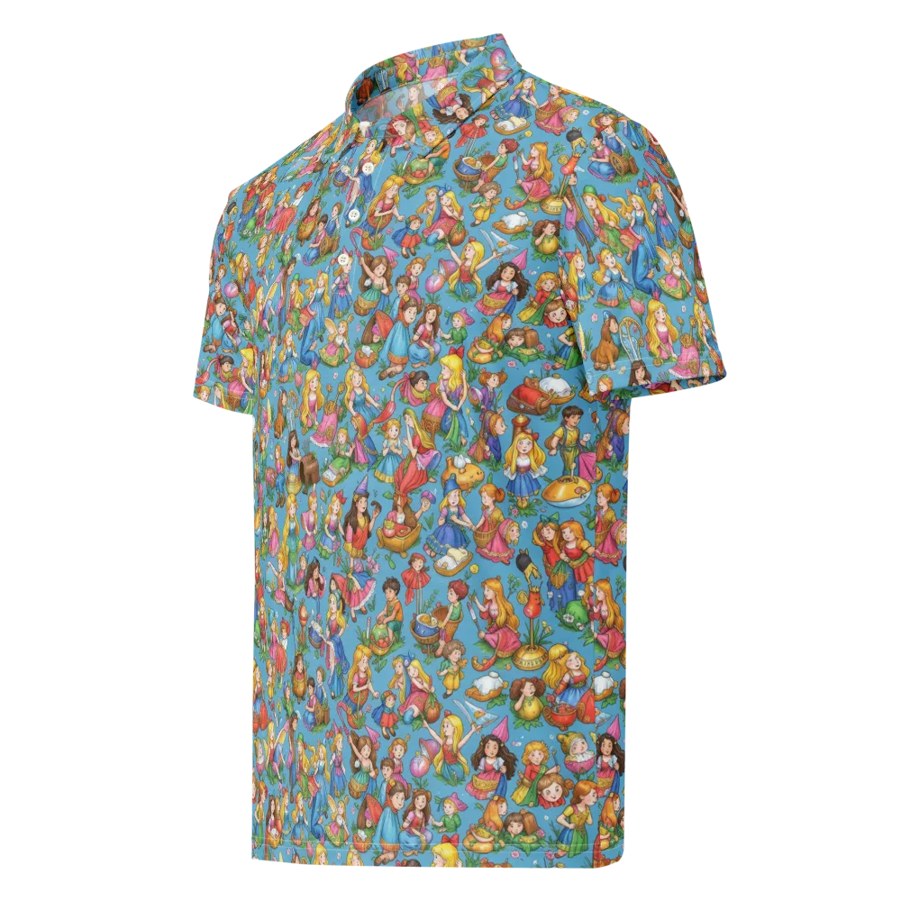 Wondergarden Parade on Men's Slim Fit Polo Shirt — Left Front