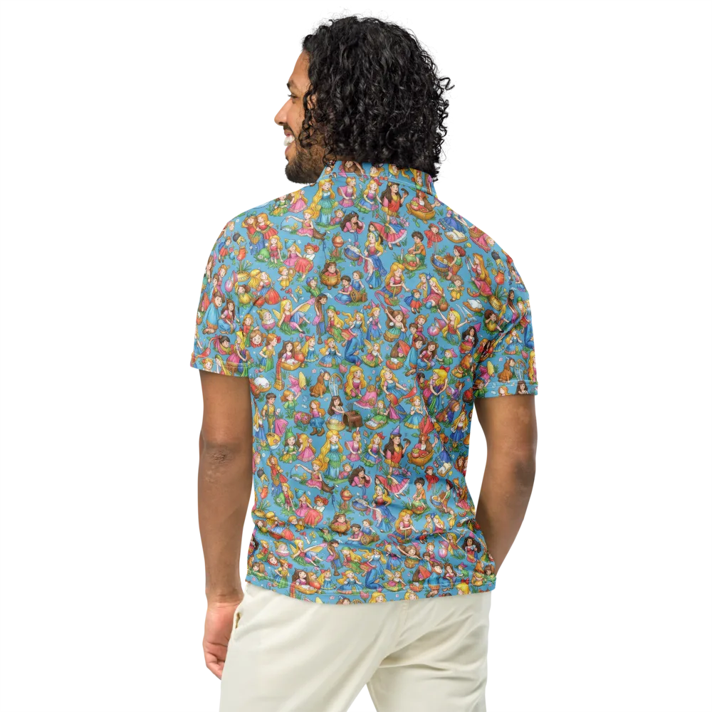 Wondergarden Parade on Men's Slim Fit Polo Shirt — Back