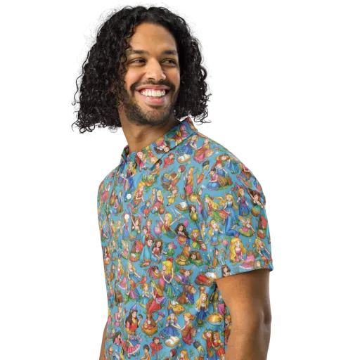 Wondergarden Parade on a Men's Slim Fit Polo Shirt