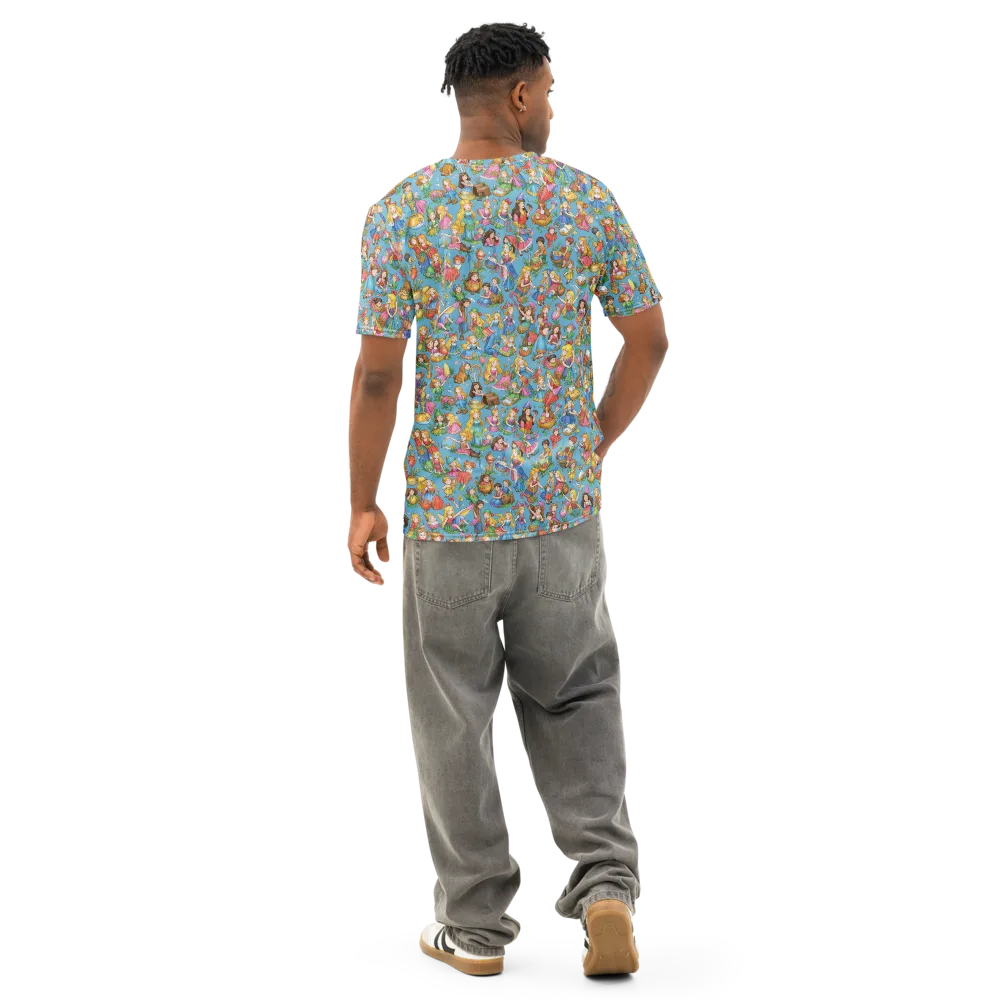 Wondergarden Parade on Men's Cotton Crew Neck T-Shirt — Back