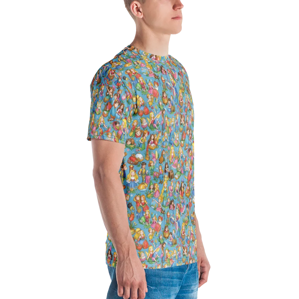 Wondergarden Parade on Men's Crew Neck T-Shirt — Right