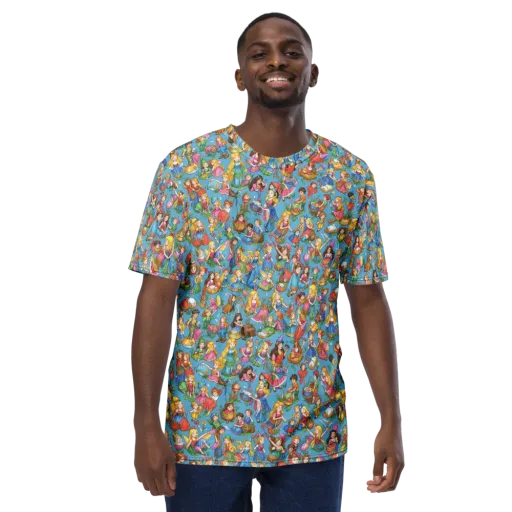 Wondergarden Parade on a Men's Crew Neck T-Shirt