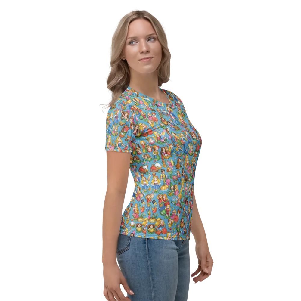 Wondergarden Parade on Women's Crew Neck T-Shirt — Right
