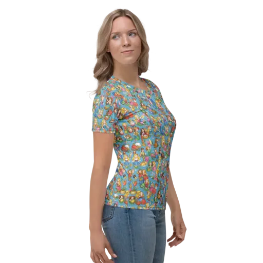 Wondergarden Parade on a Women's Crew Neck T-Shirt