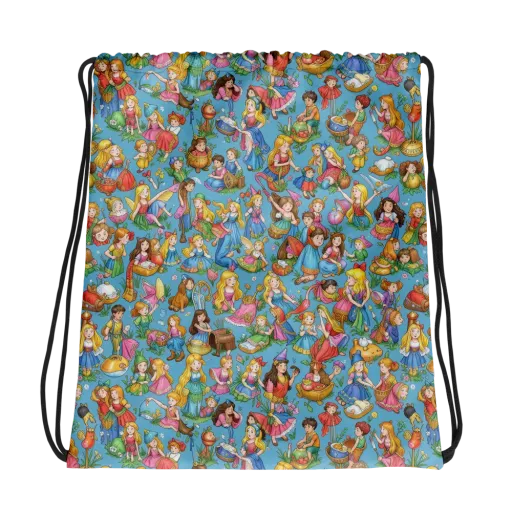 Wondergarden Parade on a Drawstring Bag