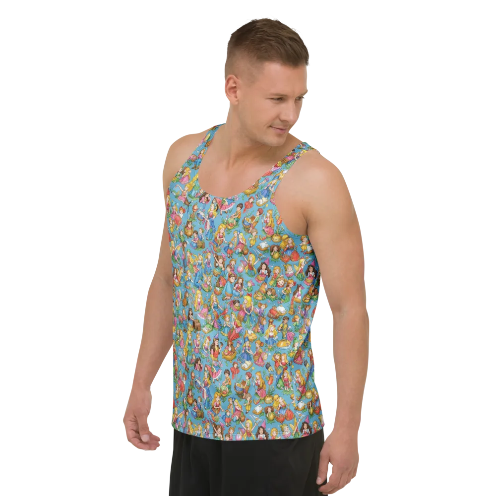Wondergarden Parade on Men's Tank Top — Left Front