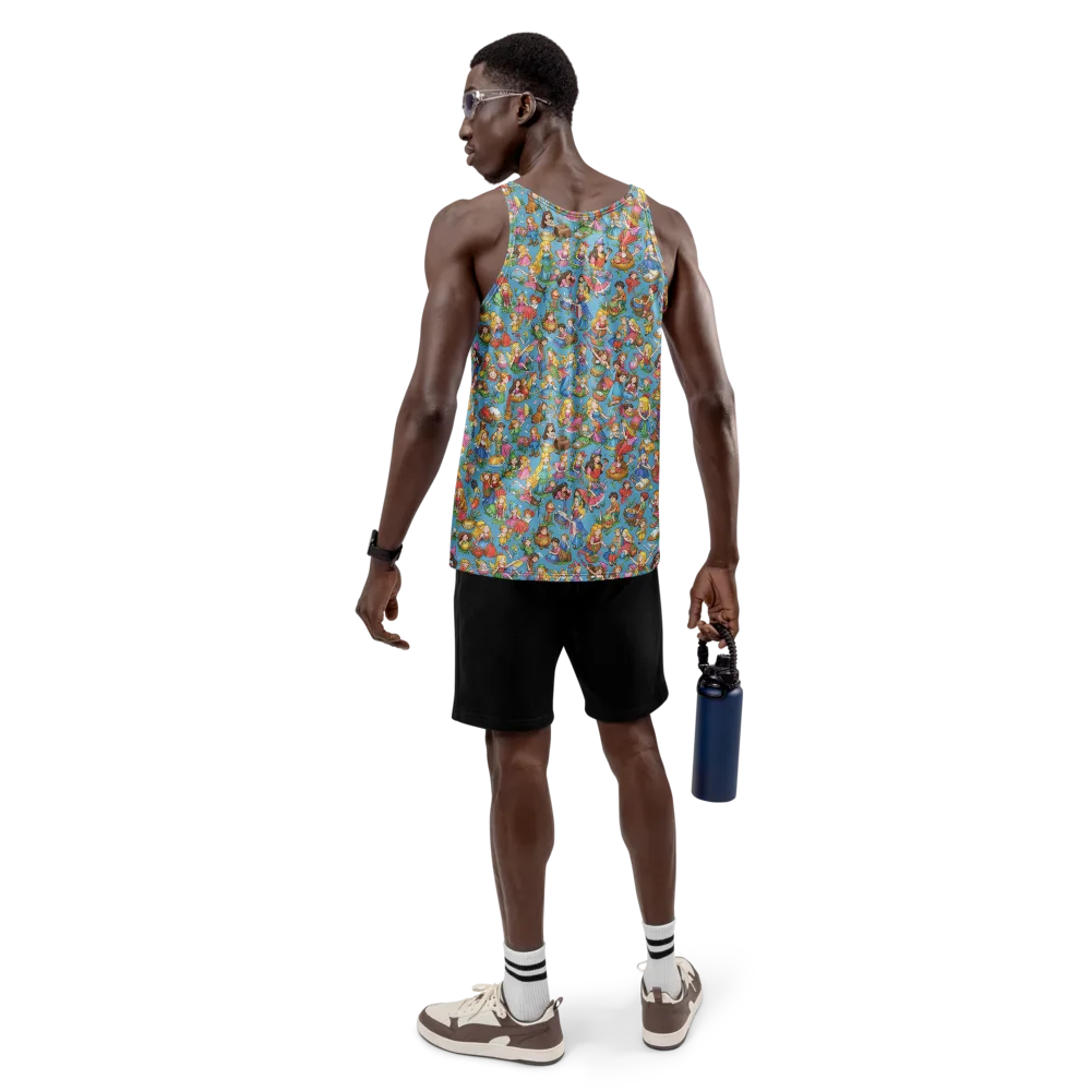 Wondergarden Parade on Men's Tank Top — Back