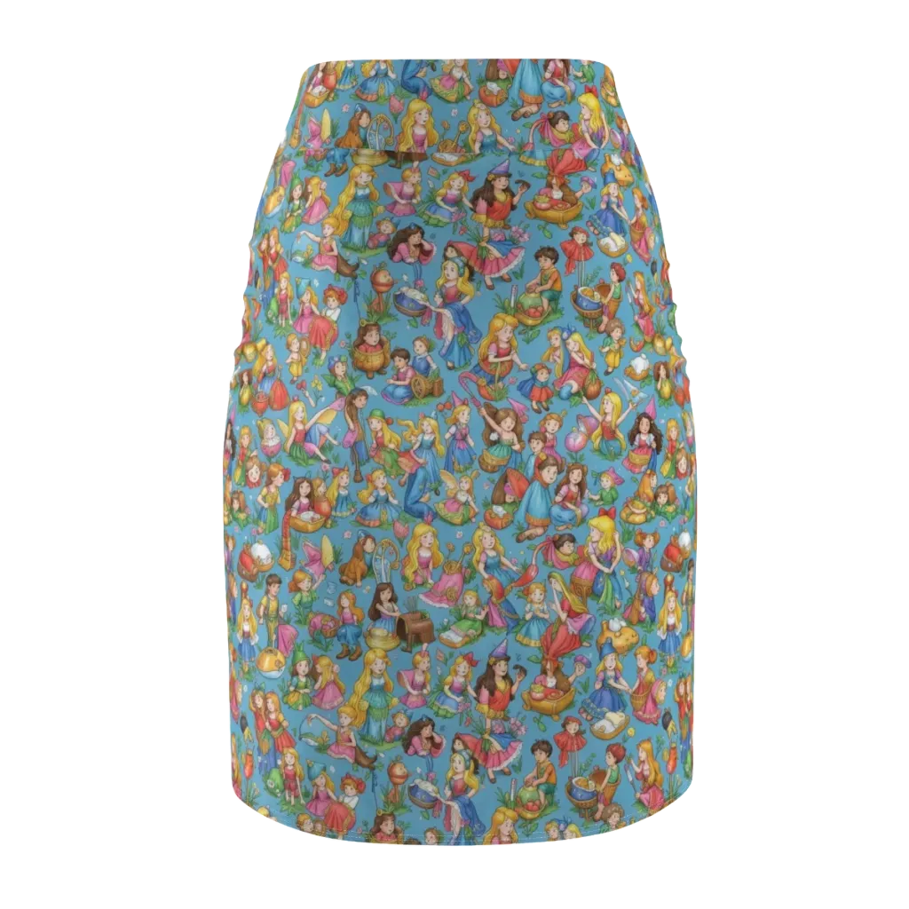 Wondergarden Parade on Pencil Skirt — Back