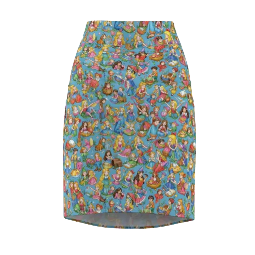Wondergarden Parade on a Pencil Skirt