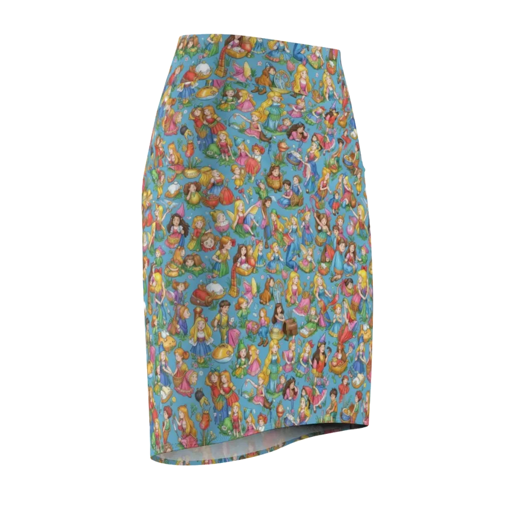 Wondergarden Parade on Pencil Skirt — Front Side
