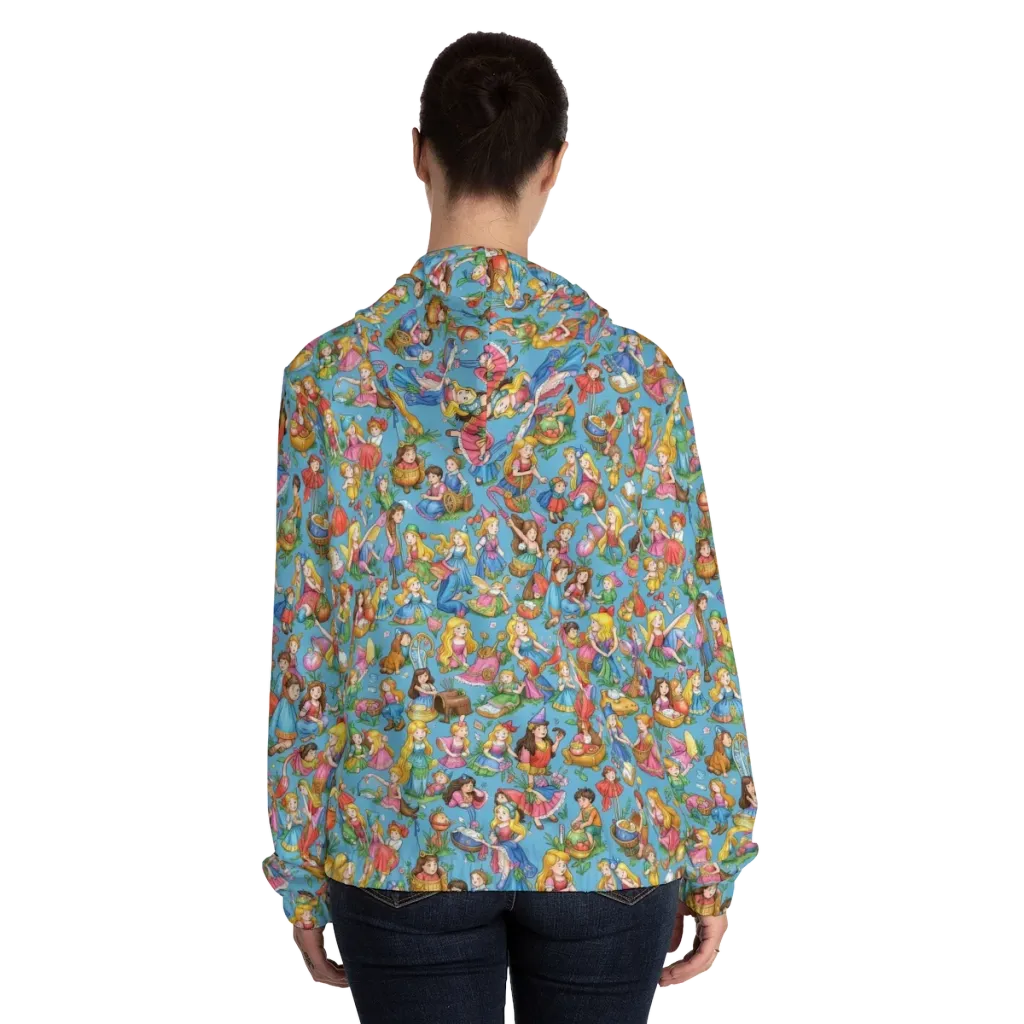 Wondergarden Parade on Women's Full-Zip Hoodie — Back On Person