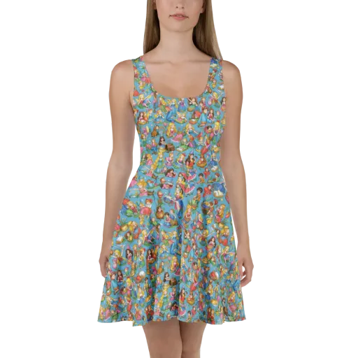 Wondergarden Parade on a Skater Dress