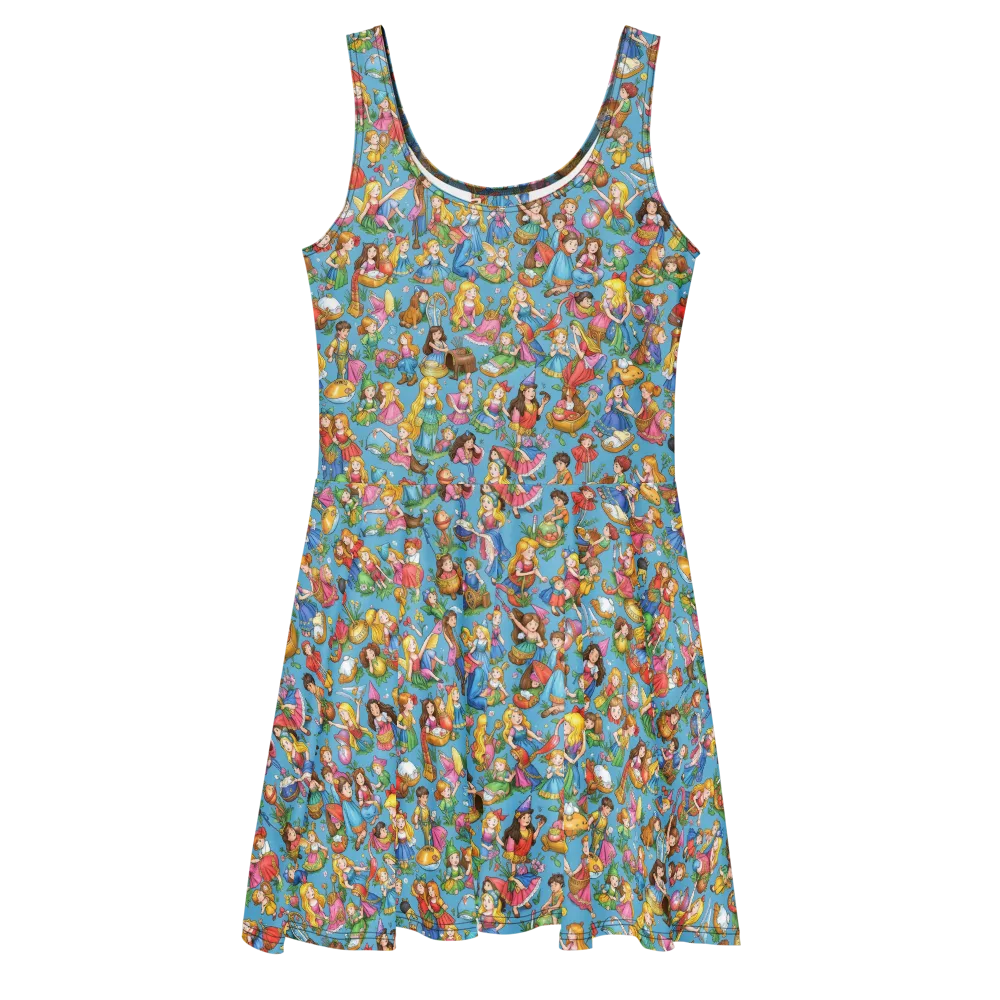 Wondergarden Parade on Skater Dress — Front