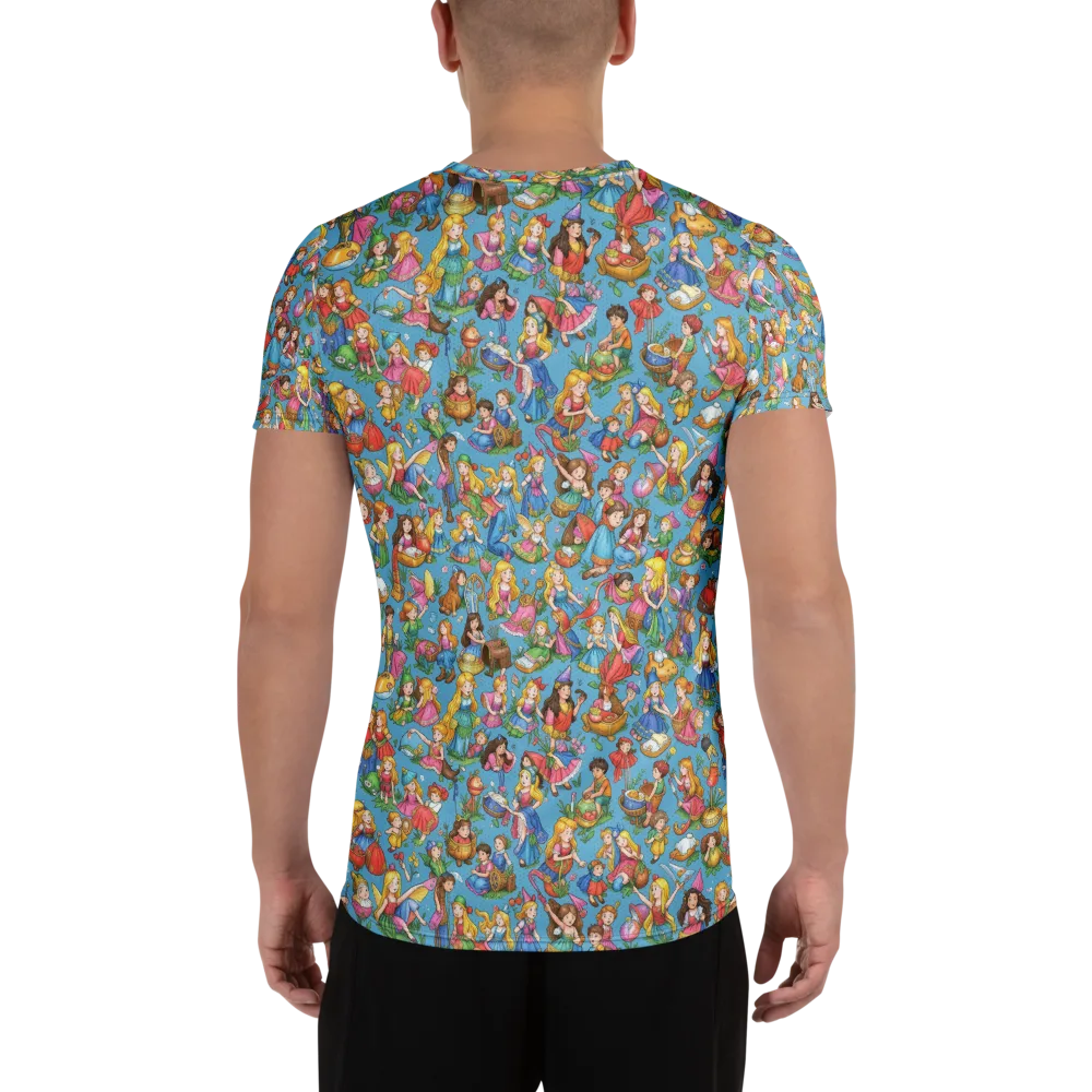 Wondergarden Parade on Men's Athletic T-Shirt — Back