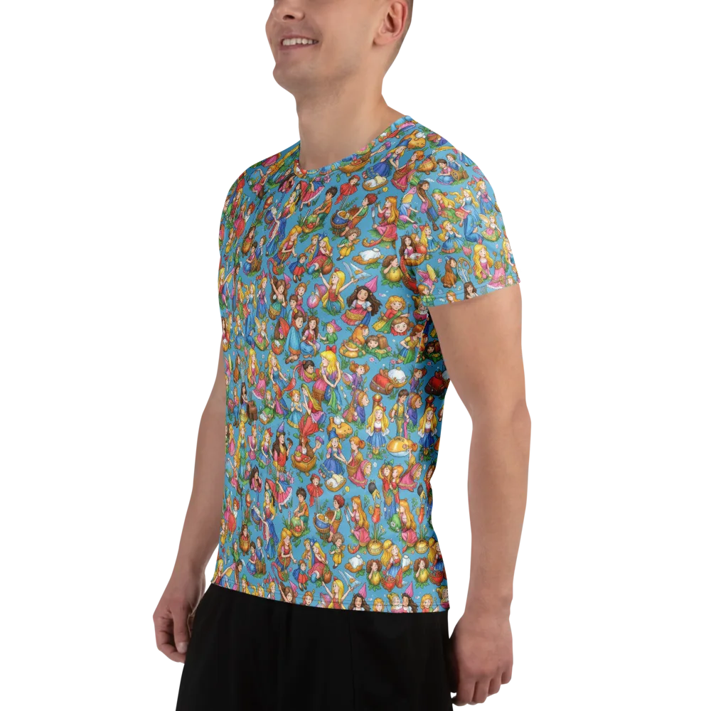 Wondergarden Parade on Men's Athletic T-Shirt — Left