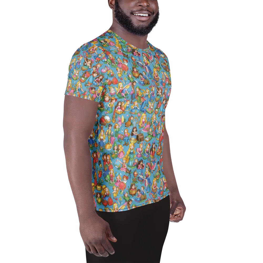 Wondergarden Parade on Men's Athletic T-Shirt — Right