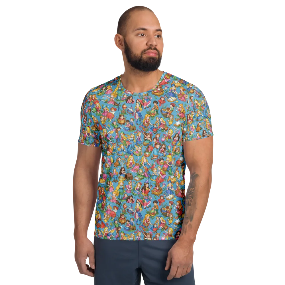 Wondergarden Parade on Men's Athletic T-Shirt — Front