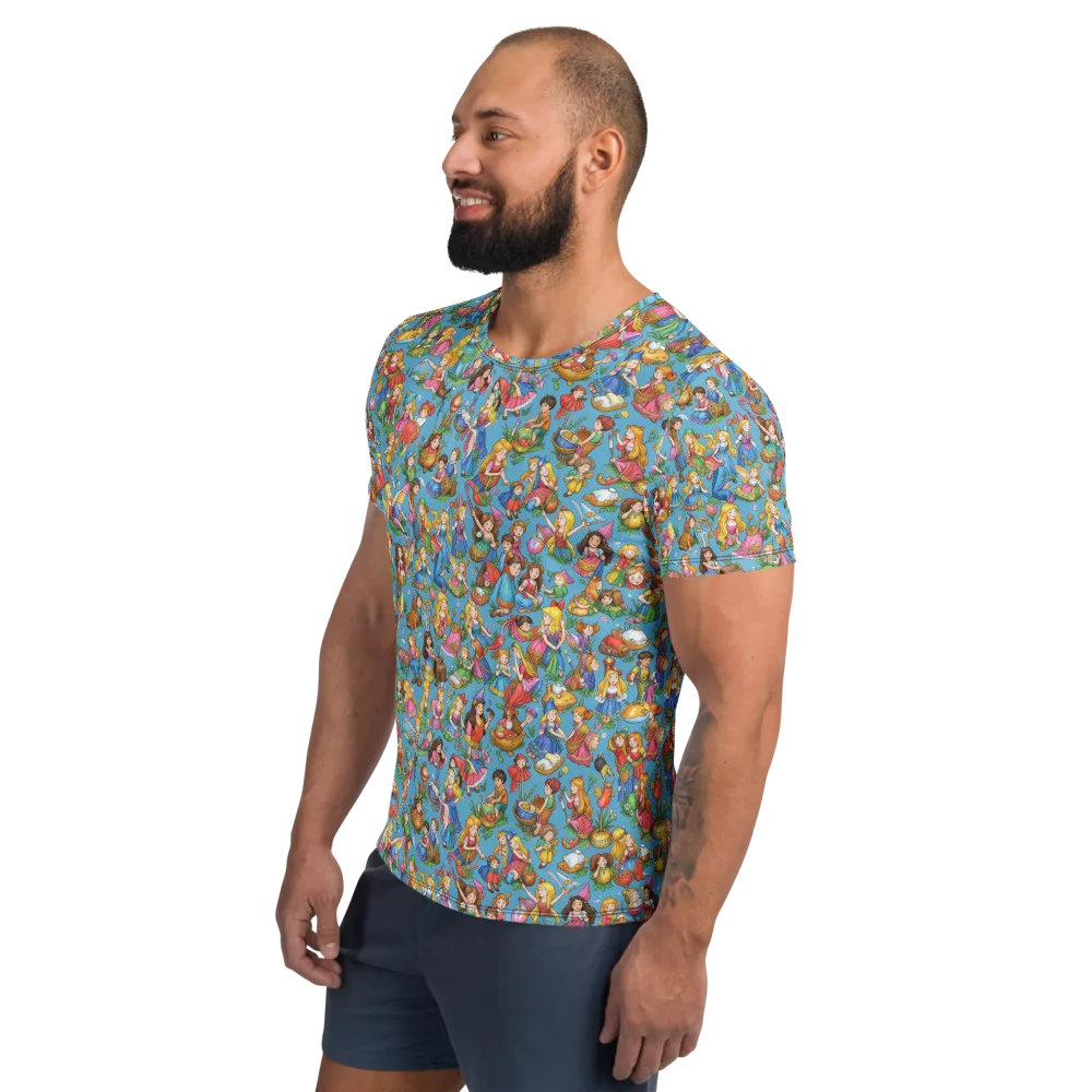 Wondergarden Parade on Men's Athletic T-Shirt — Left