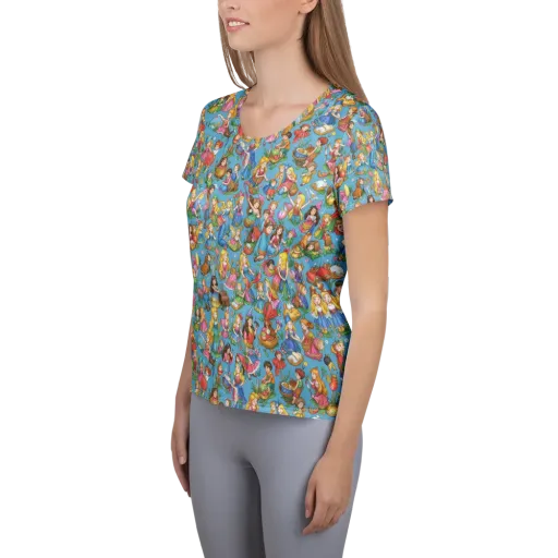 Wondergarden Parade on a Women's Athletic T-Shirt