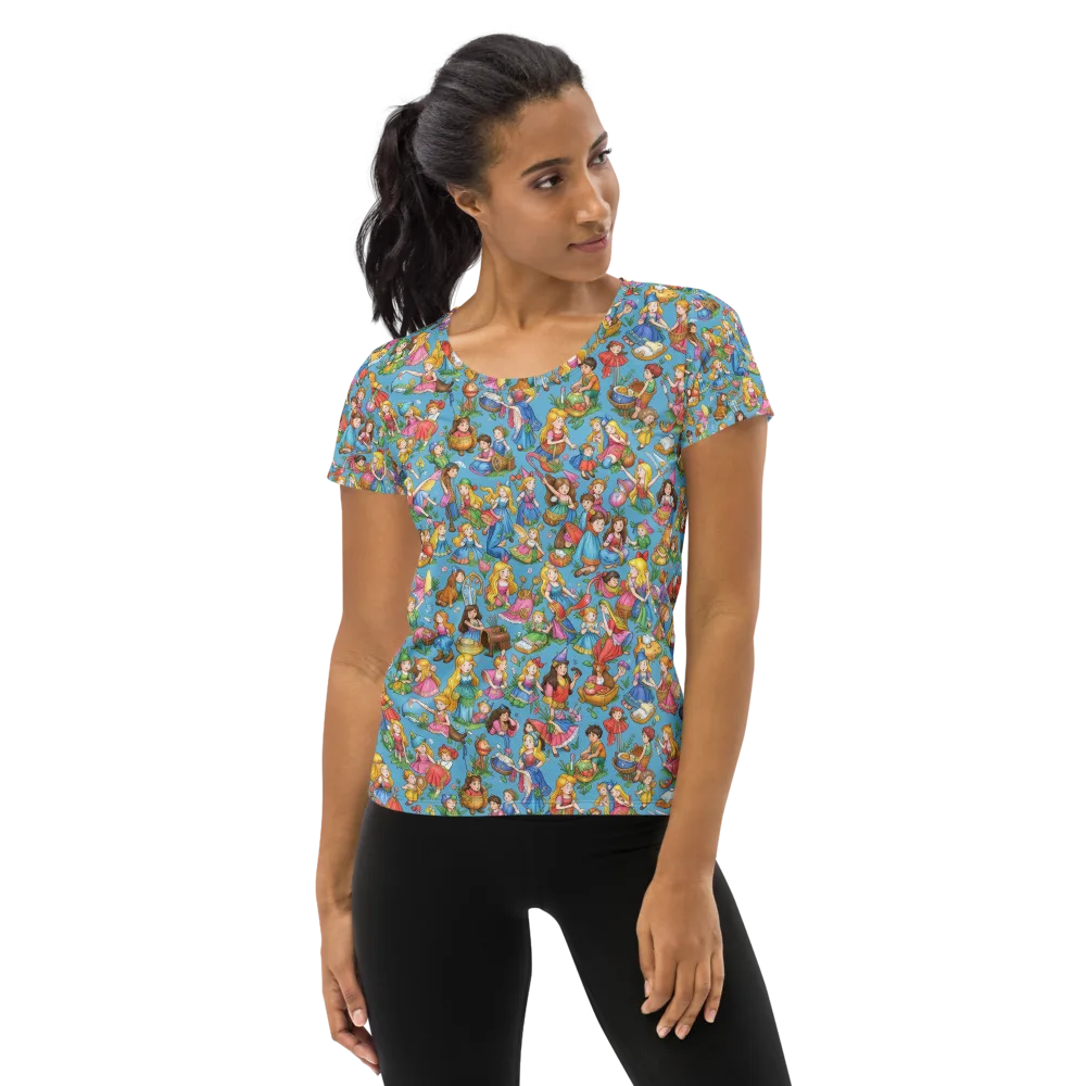 Wondergarden Parade on Women's Athletic T-Shirt — Front