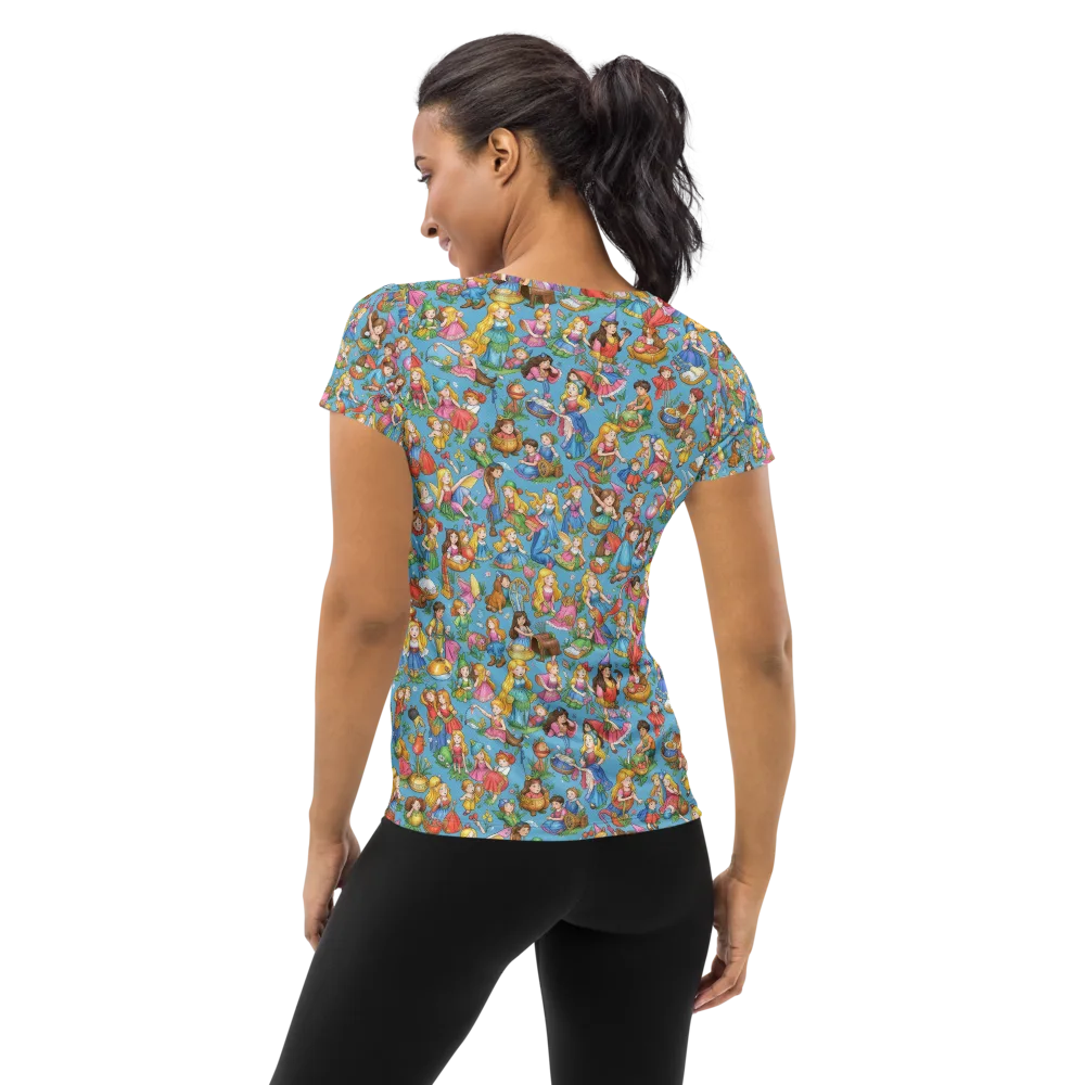 Wondergarden Parade on Women's Athletic T-Shirt — Back