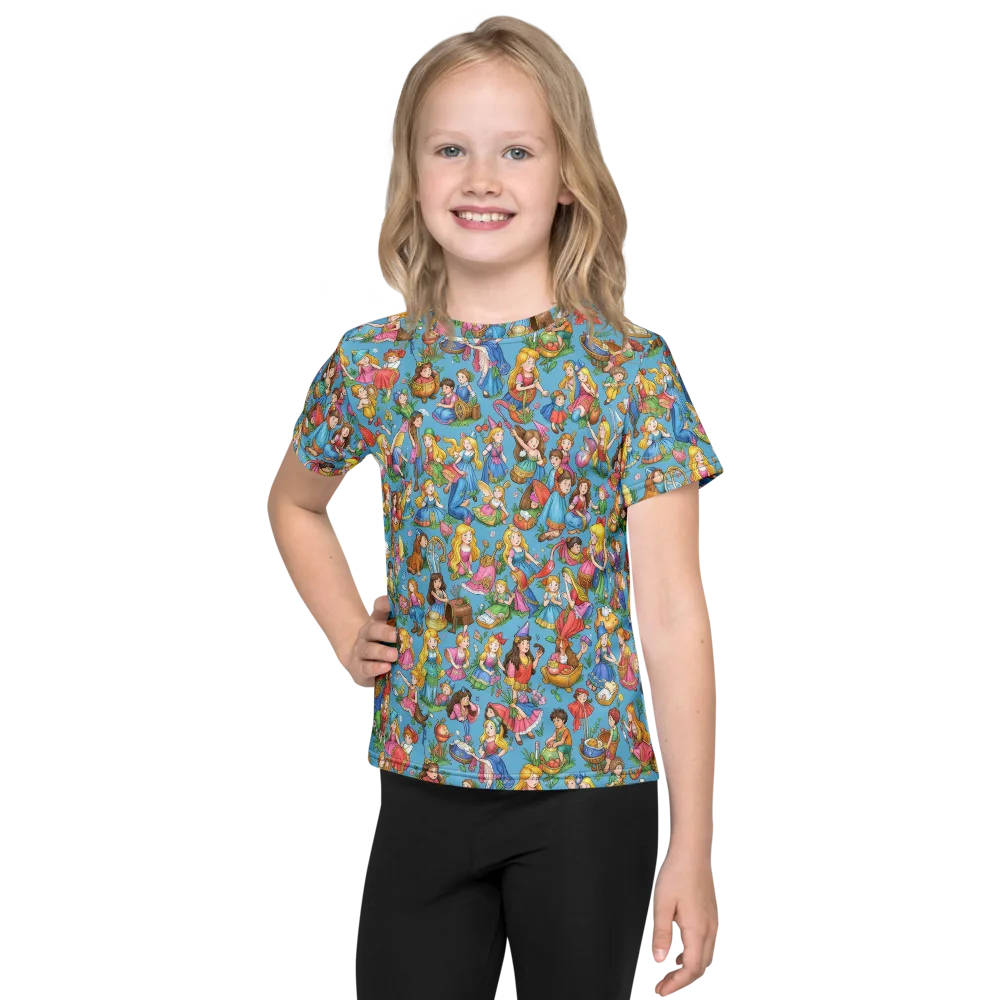 Wondergarden Parade on Kids Crew Neck T-Shirt — Front