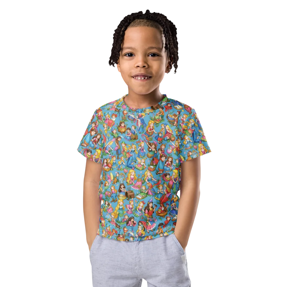 Wondergarden Parade on Kids Crew Neck T-Shirt — Front