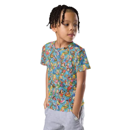 Wondergarden Parade on a Kids Crew Neck T-Shirt