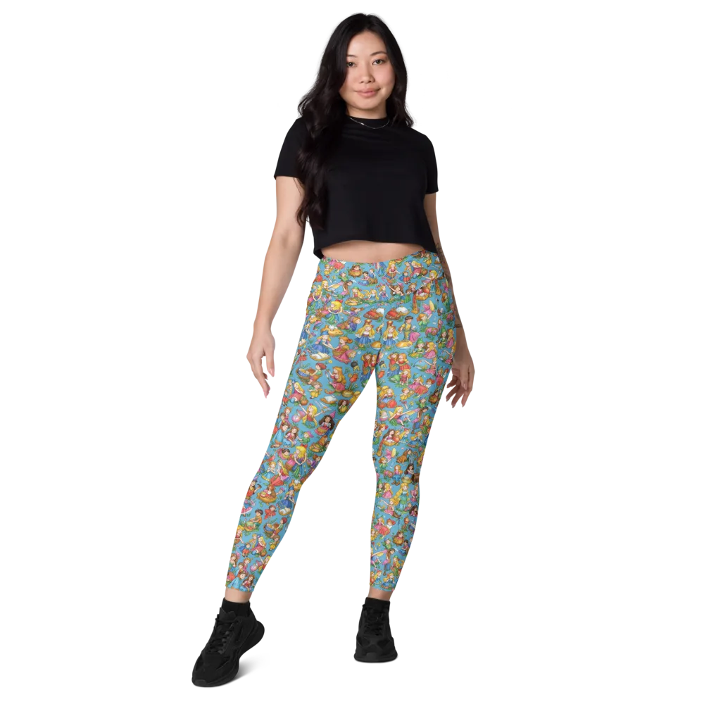Wondergarden Parade on Leggings with Pockets — Front