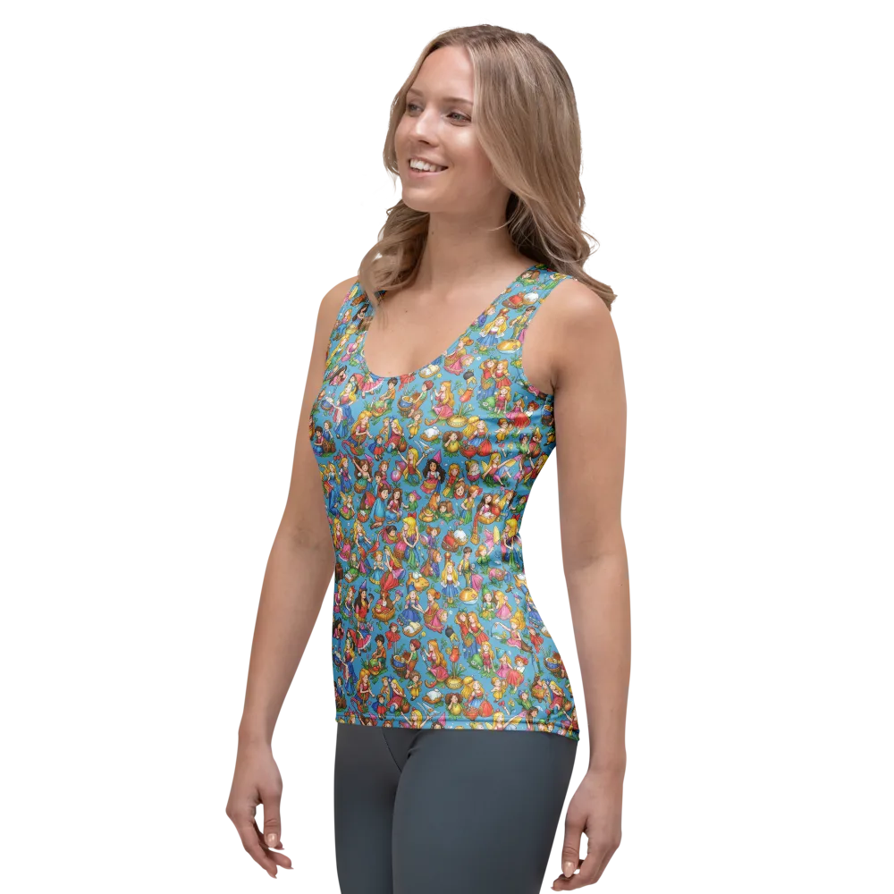 Wondergarden Parade on Women's Tank Top — Left Front