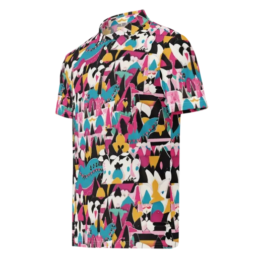 Carnival Circuit on a Men's Slim Fit Polo Shirt